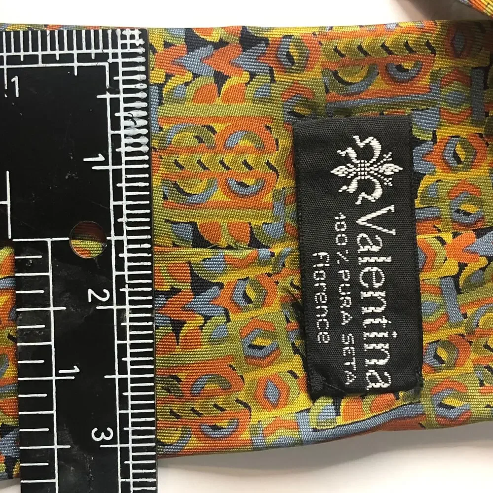 Valentina Italian Silk Neck Tie Patterned Abstract
